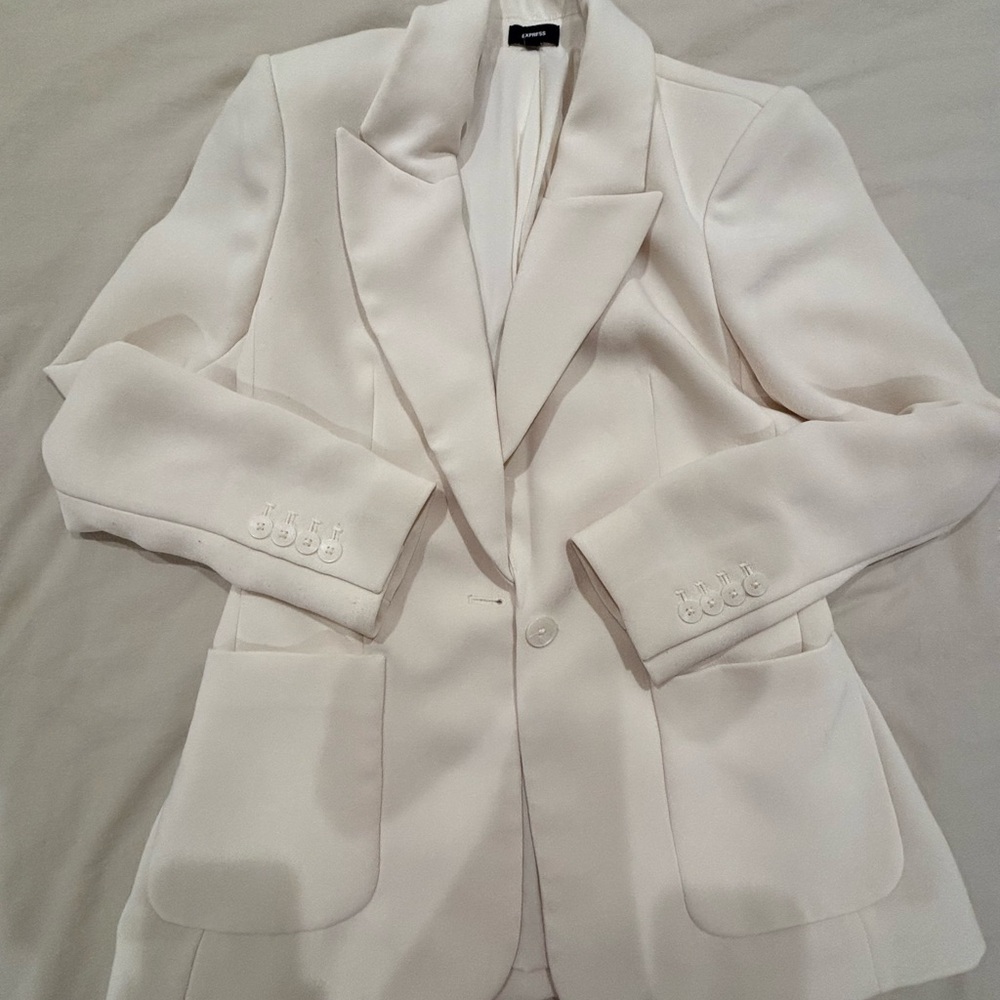 Express Women's Blazer Cream/White